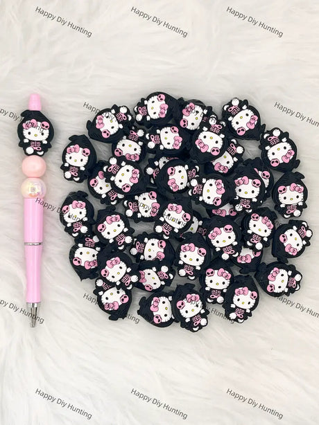 Halloween Skeleton Cat Silicone Focal Beads Wholesale for Pen DIY