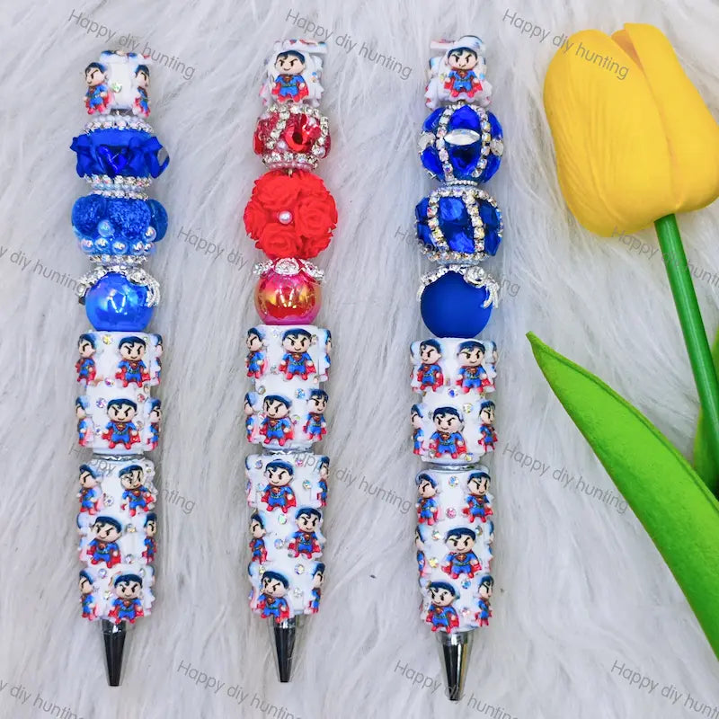 Halloween Super Hero Beadable Pens Wholesale, Beadable Pens Supplies2