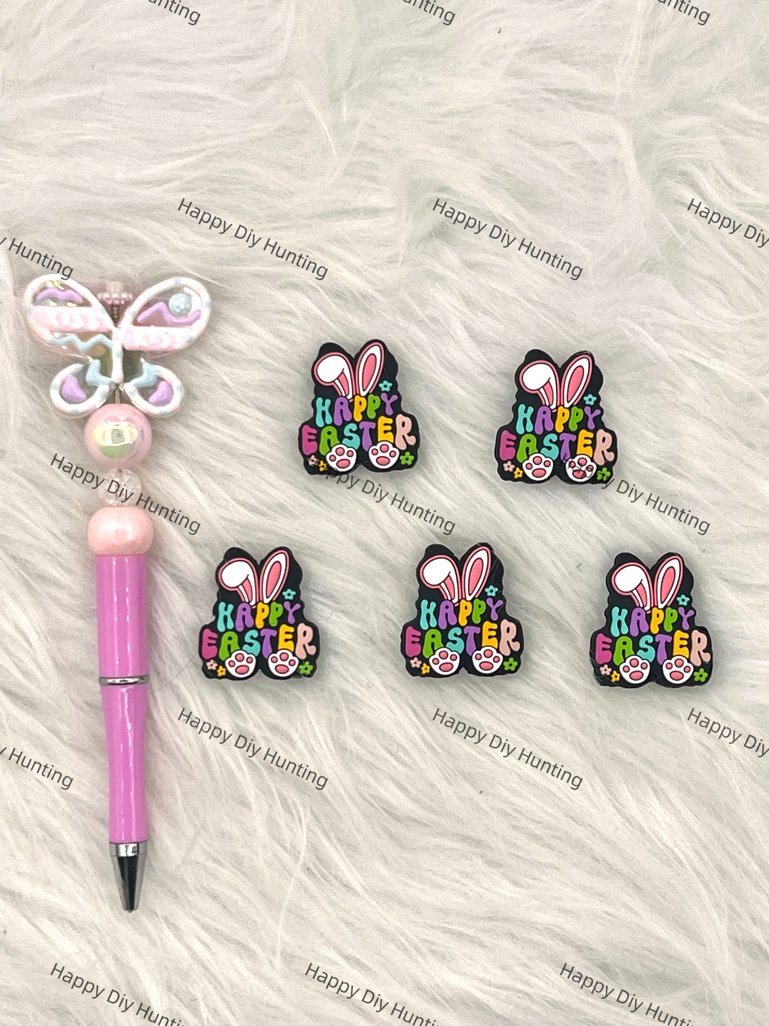 Happy Easter Silicone Focal Beads wholesale, Silicone focal beads for pens