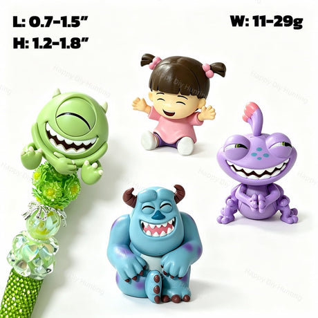 Happy Monster Character No‑Hole Pen Toppers For DIY Beadable Pens