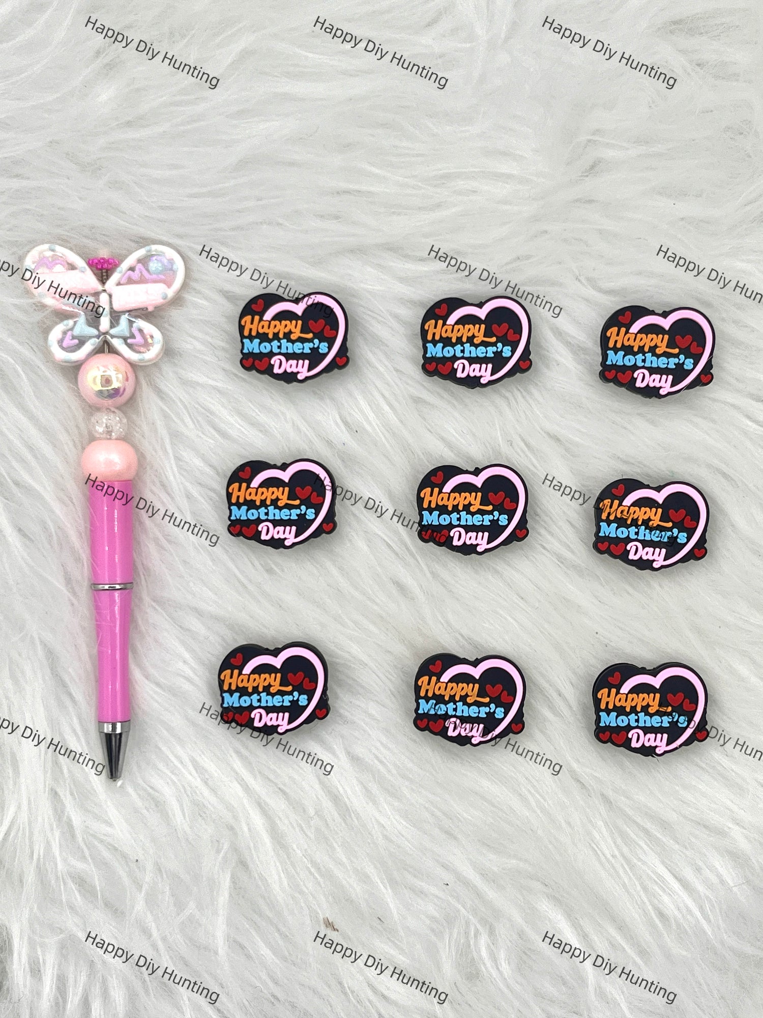 Happy Mother's Day Silicone Focal Beads Wholesale, silicone focal beads for pens