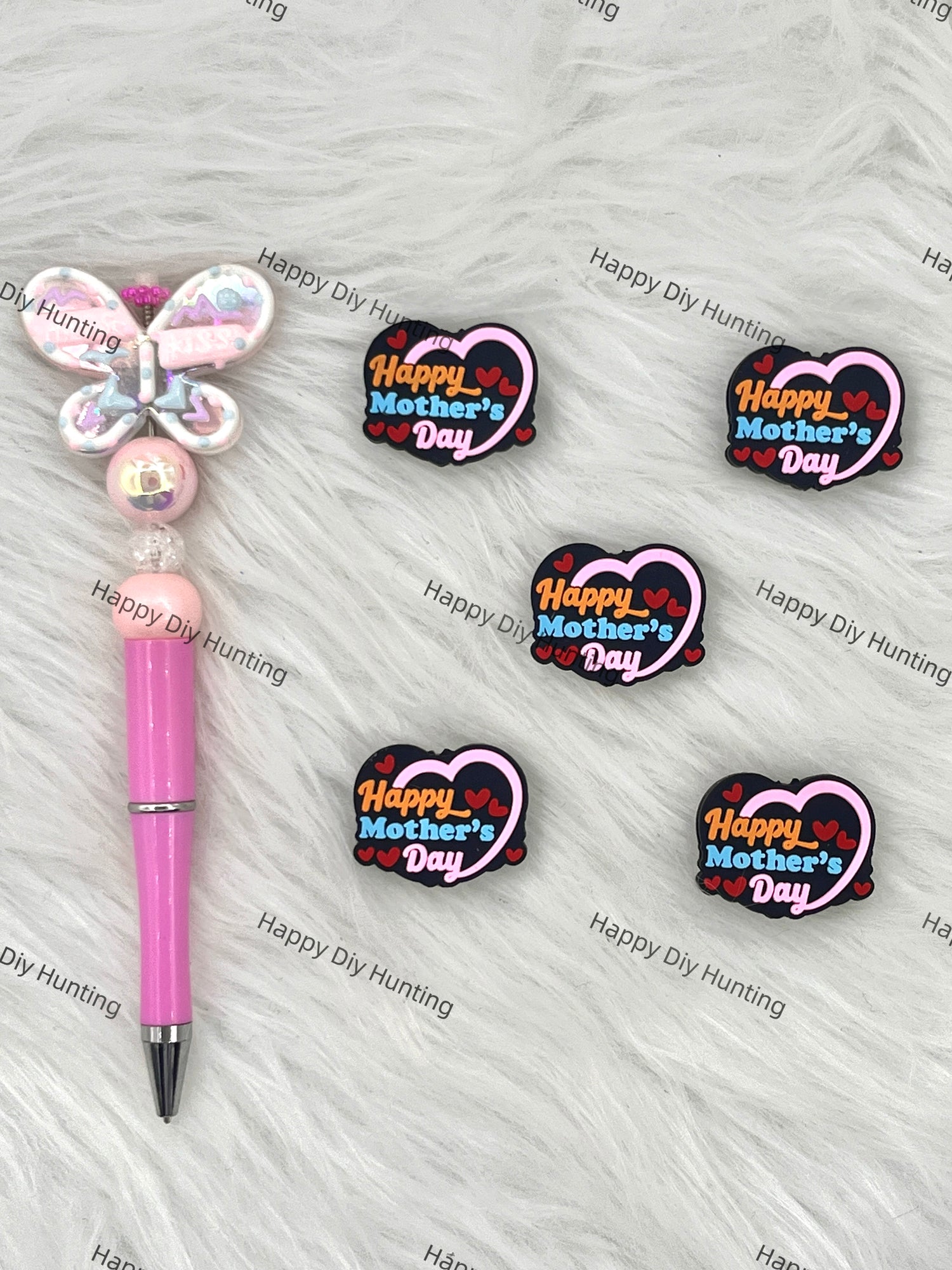 Happy Mother's Day Silicone Focal Beads Wholesale, silicone focal beads for pens