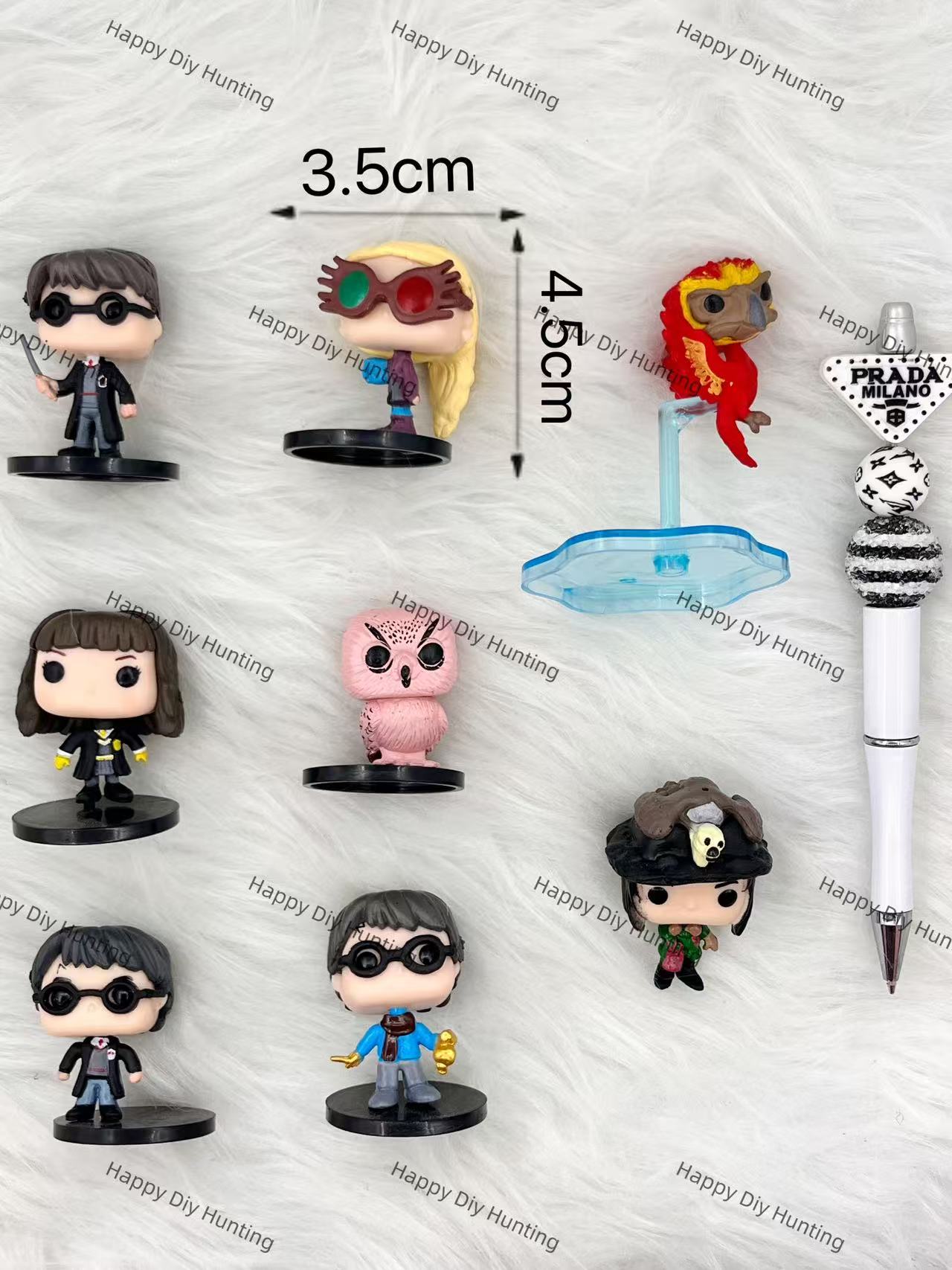 Harry Potter Miniature Figure 8 Characters Ron Weasley, Hermione Granger Pen topper