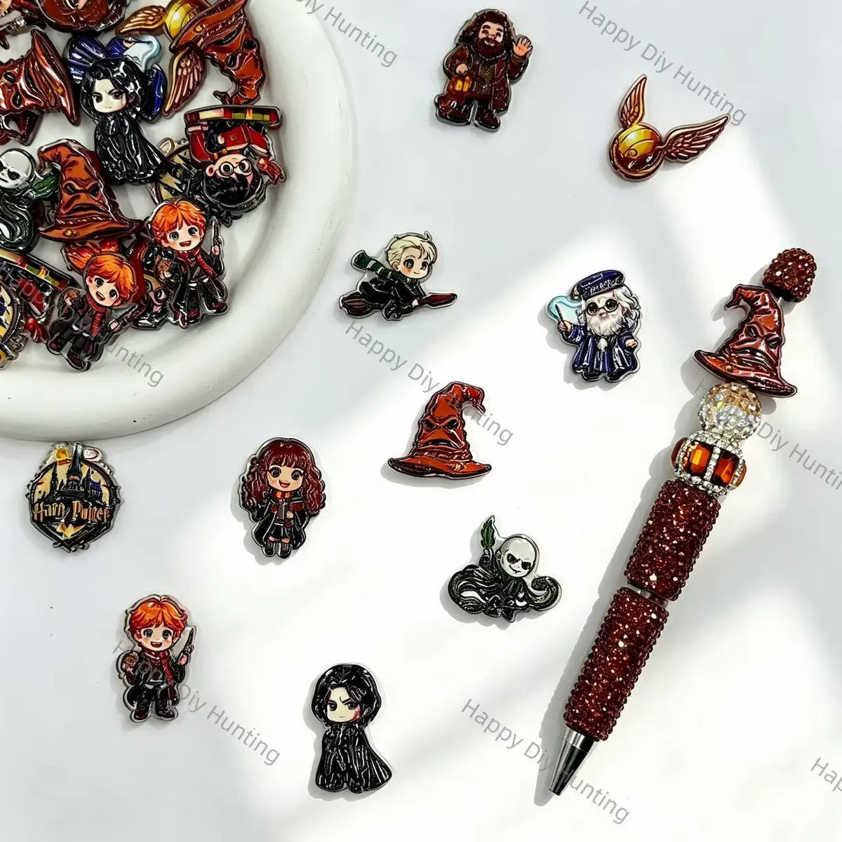 Harry Potter wizard acrylic focal beads cabochons for beadable pen DIY craft
