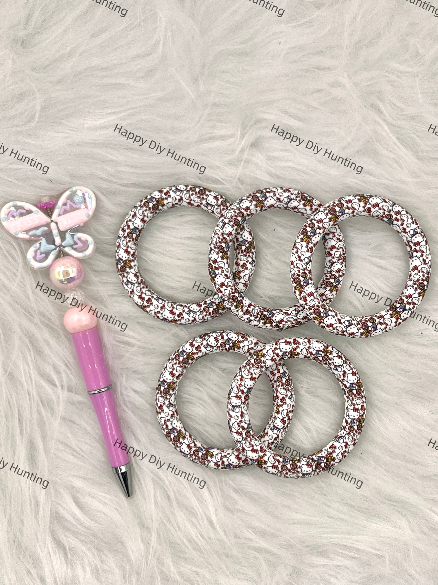 HelloKitty Beadable Silicone Ring Car Hanger Charm Loop