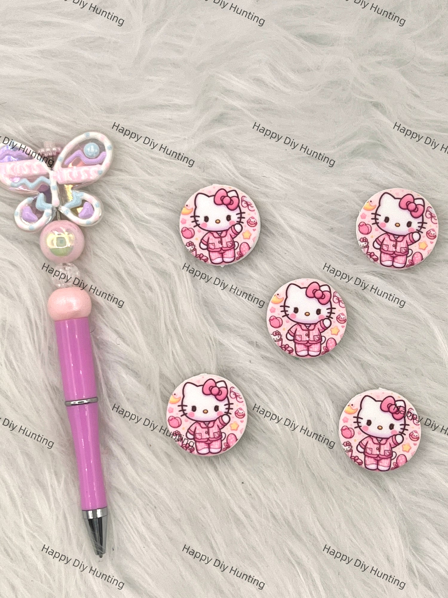 Hello Kitty In Pajamas Silicone Focal Beads Wholesale, silicone focal beads for pens