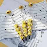 pre‑decorated yellow honey bee daisy beadable pens with embedded rhinestones bulk handmade ballpoint craft pens