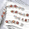 Glossy White Horse Head Football Graphic Print Large Hole Acrylic Beads For DIY Beadable Pen Craft Wholesale