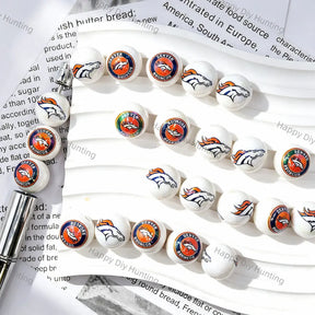 Glossy White Horse Head Football Graphic Print Large Hole Acrylic Beads For DIY Beadable Pen Craft Wholesale