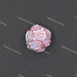 Hot Pink 20mm 3D acrylic pearl rose flower beads for beadable pen jewelry making