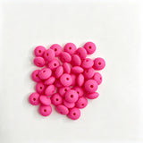 Hot pink round acrylic spacer beads. Smooth, lightweight, and colorful, perfect for beadable pens, keychains, and handmade crafts