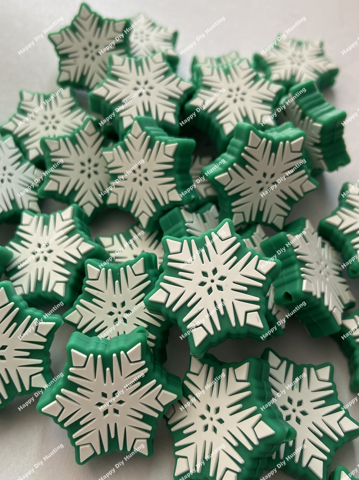 Snowflake Silicone Focal Beads