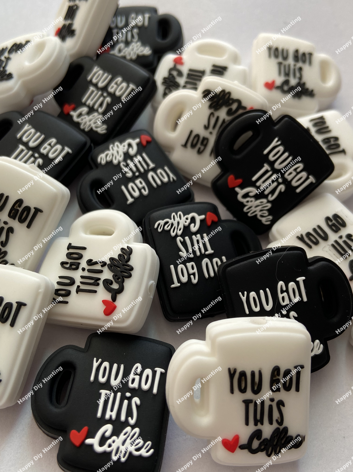 You Got This Coffee Focal Silicone Beads Charm, Coffee Mug Silicone Focal Beads