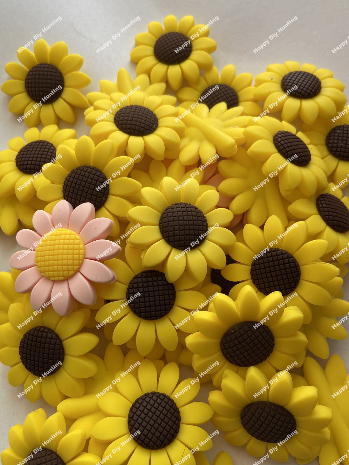 Big Sunflower Silicone Focal Bead - Flower Silicone Beads, Wholesale Beads, Silicone Beads