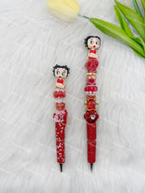 Vintage Retro Cartoon Lady Pen Topper (No Hole)