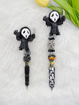 Black Ghostface with Knife3D Printed Pen Topper (No Hole)