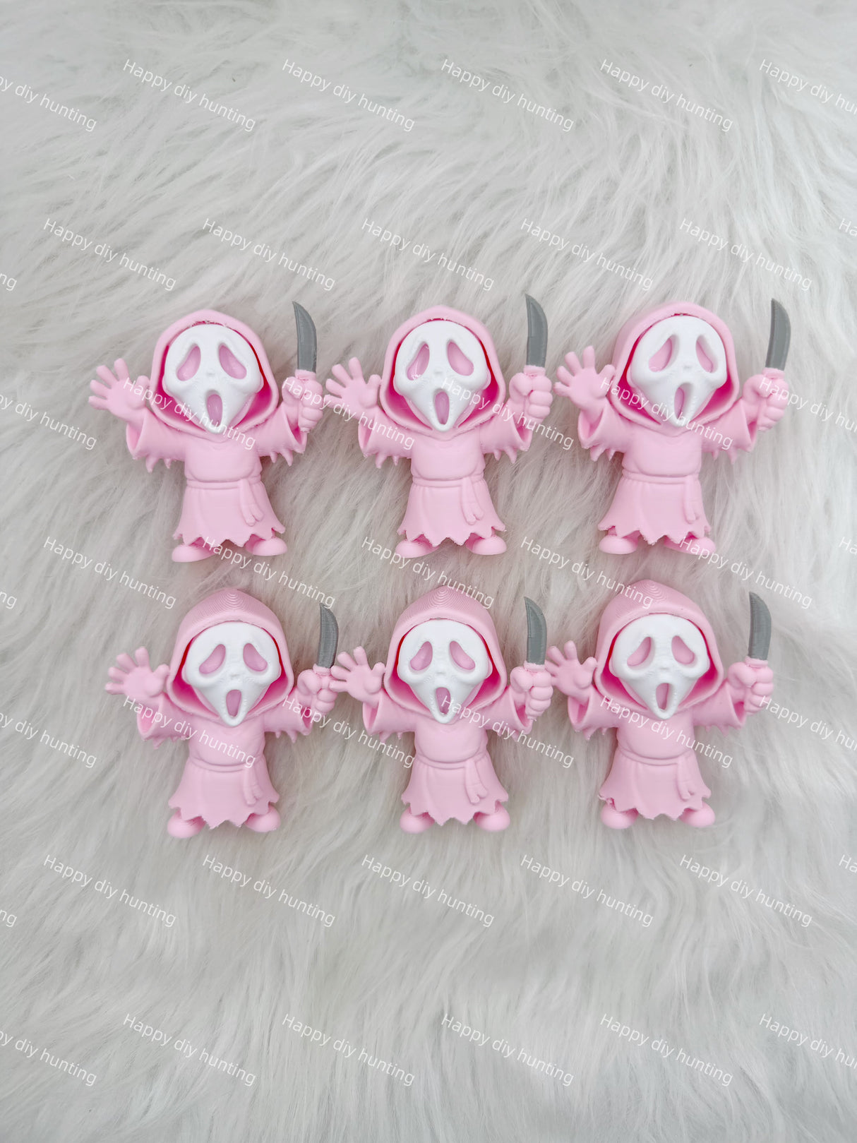 Light Pink Ghostface with Knife3D Printed Pen Topper (No Hole)