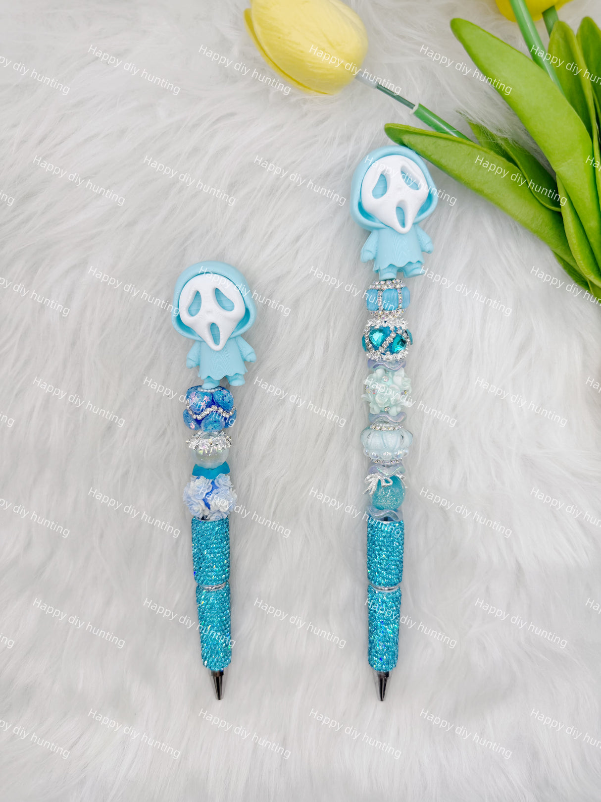 Light Blue Ghostface 3D Printed Pen Topper (No Hole)