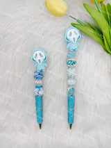 Light Blue Ghostface 3D Printed Pen Topper (No Hole)