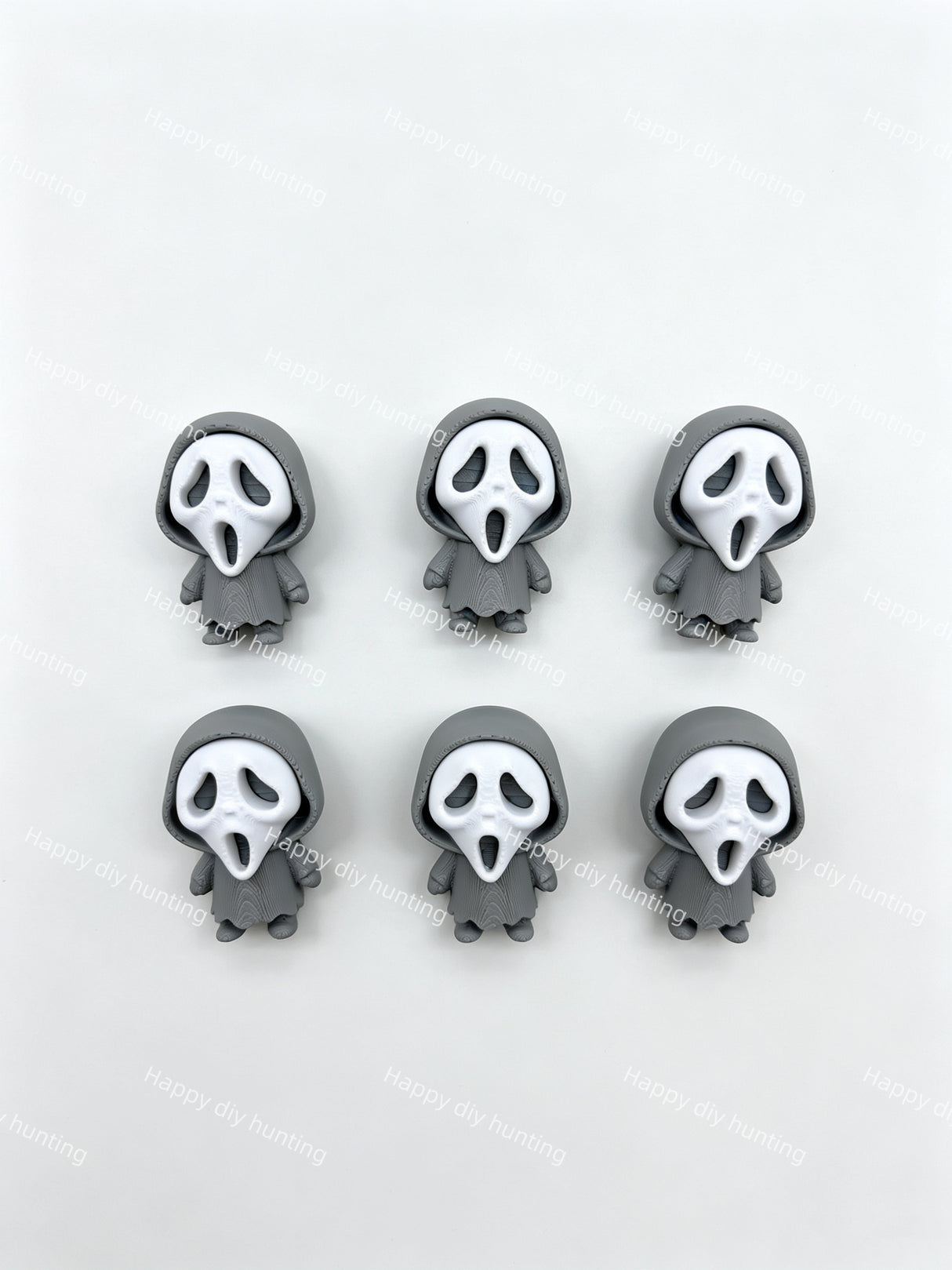 Grey Ghost Face 3D Printed Pen Topper (No Hole)