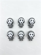 Grey Ghost Face 3D Printed Pen Topper (No Hole)