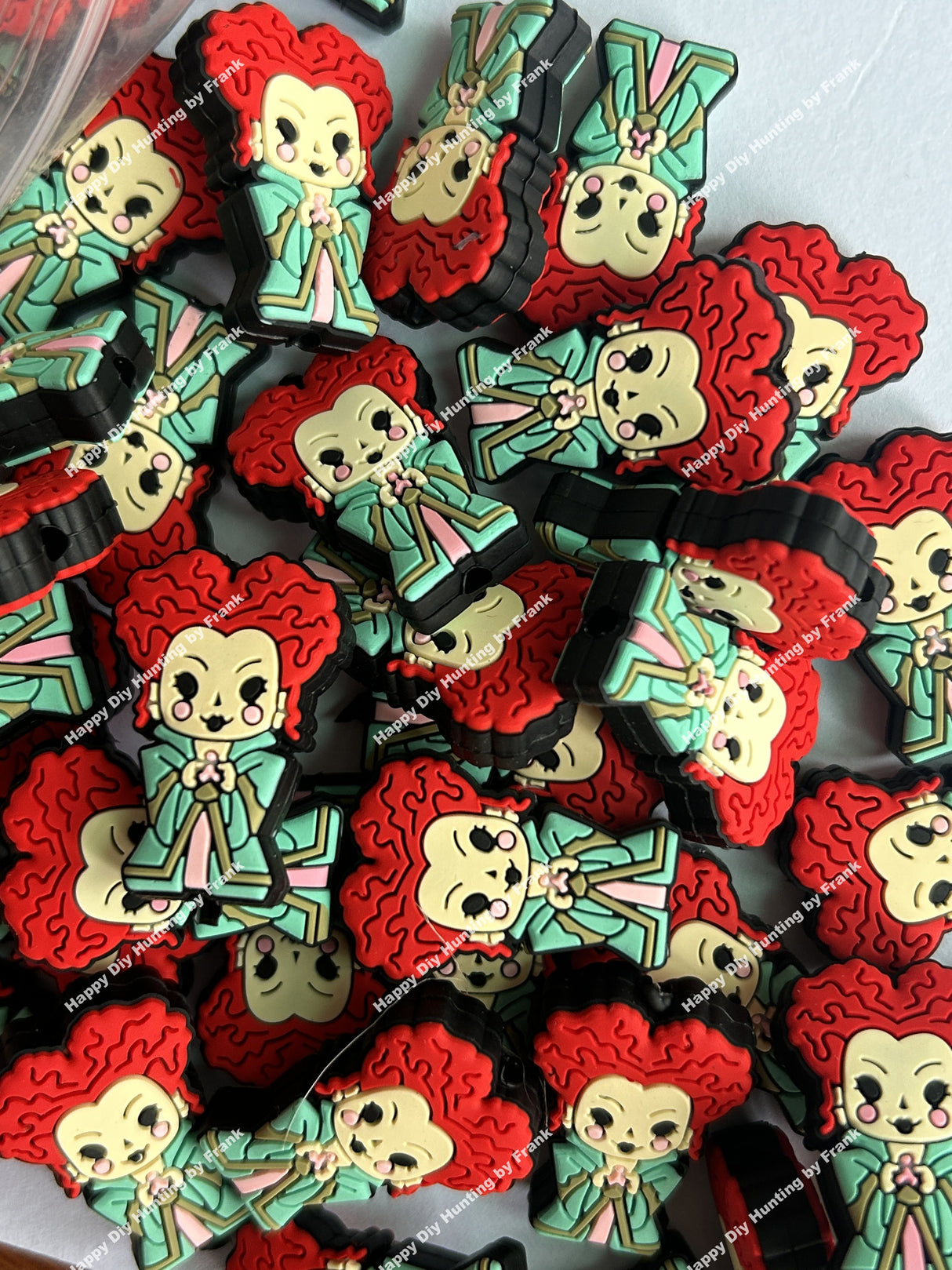 Red hair Silicone Focal Beads Halloween Silicone Focal Beads Wholesale, Character Focal Beads