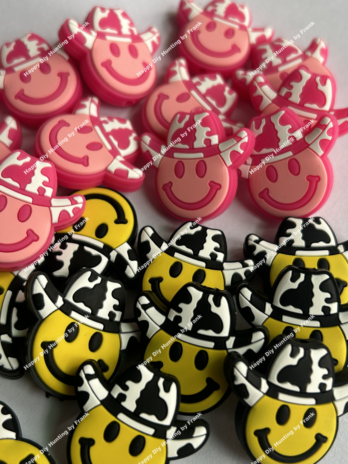 Smiley face Silicone Focal Beads, Happy focal beads