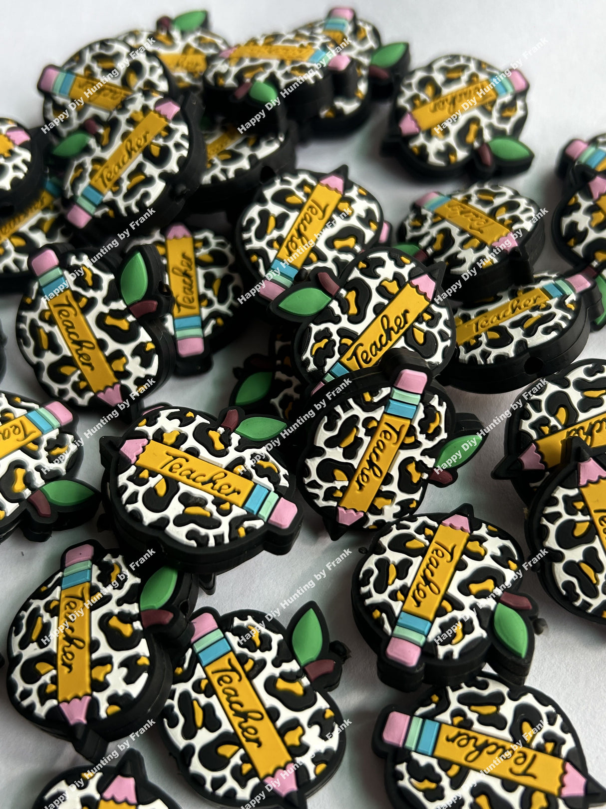 Teacher Jaguar Print Apple Pencil Silicone Focal Beads