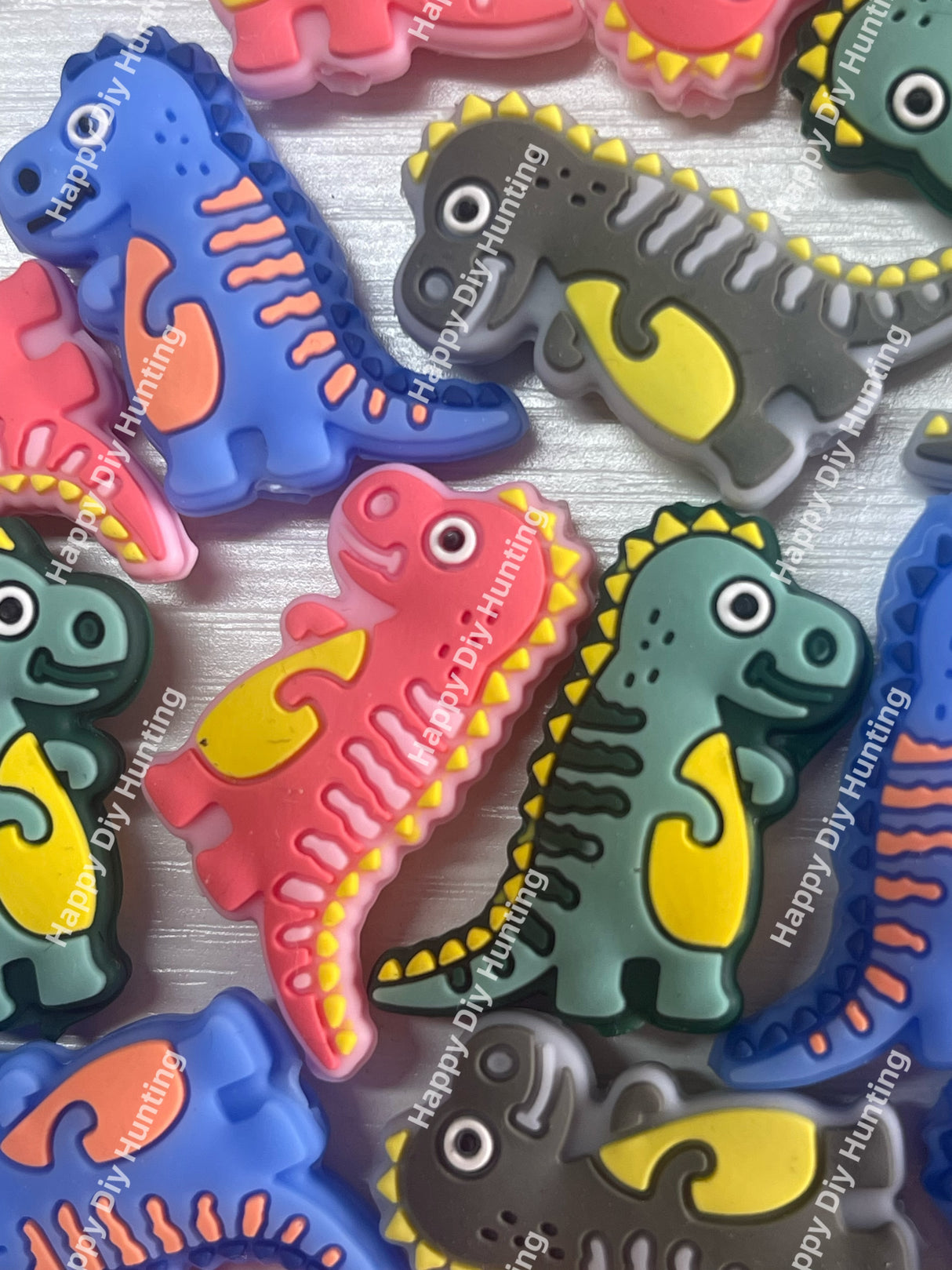 Cute Dinosaur Silicone Focal Bead