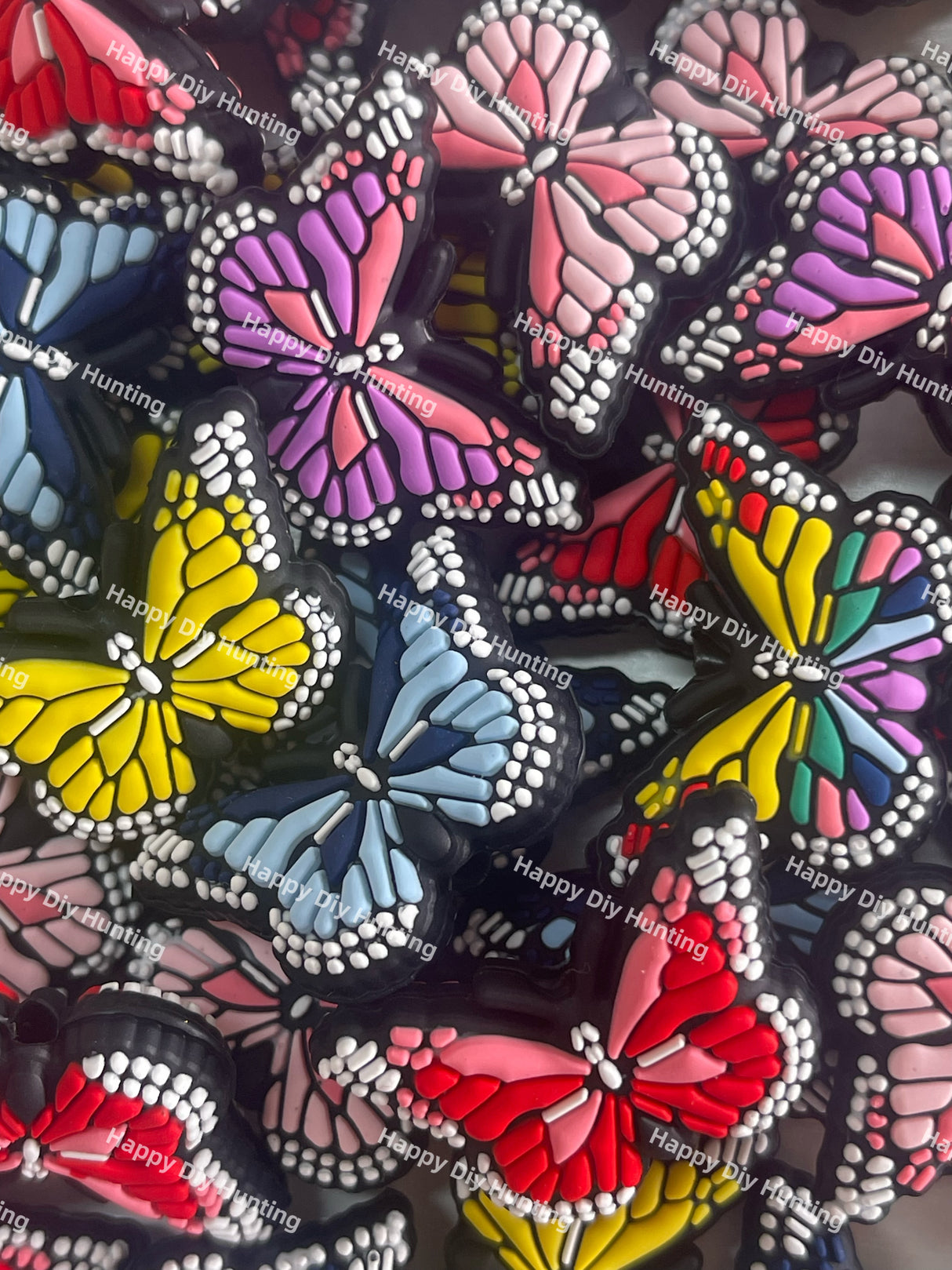 Colorful Butterflies Silicone Focal Beads