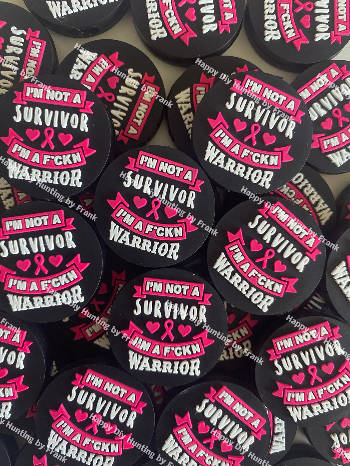 I am not a survivor I am a warrior- Silicone focal Bead