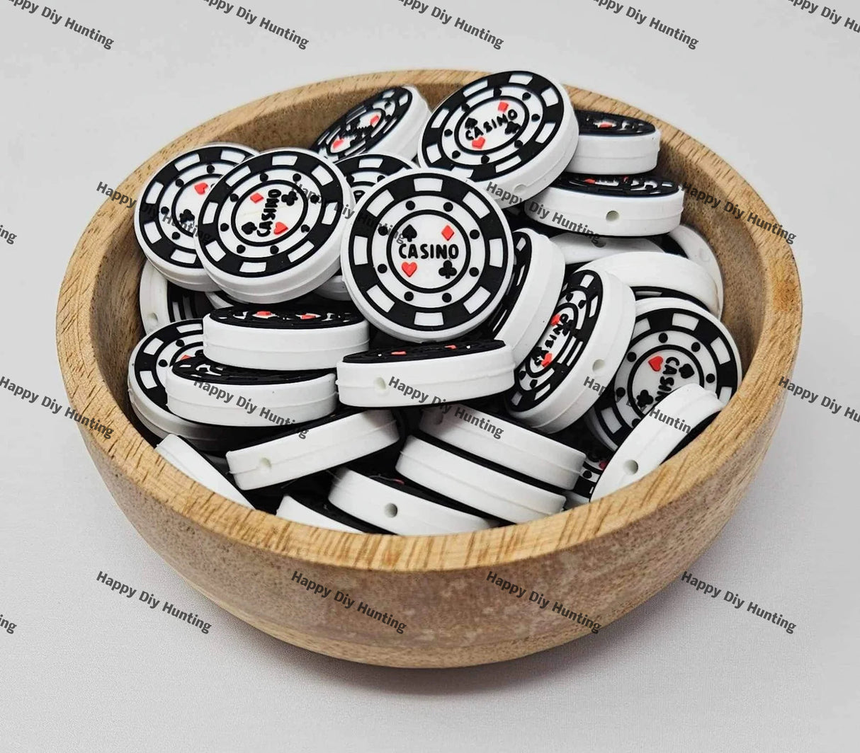 Casino Chip Silicone Focal Beads