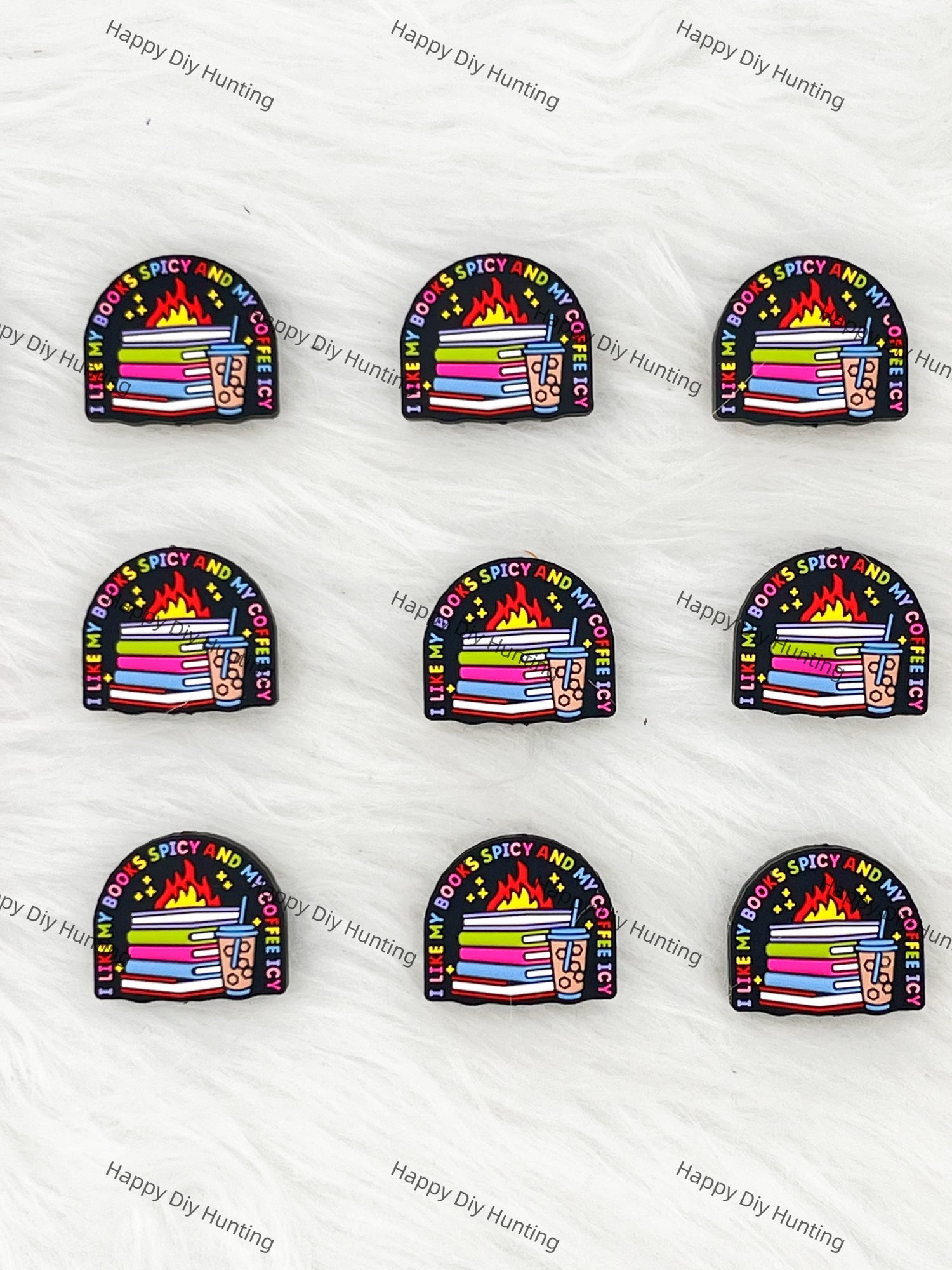 I Like My Books Spicy And My Coffee Icy Silicone Focal Beads Wholesale, silicone focal beads for pens