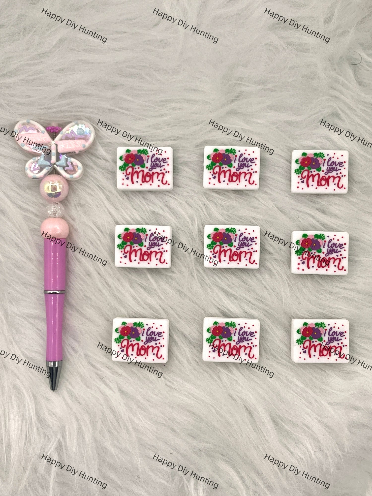 I Love You Mom Silicone Focal Beads Wholesale, silicone focal beads for pens