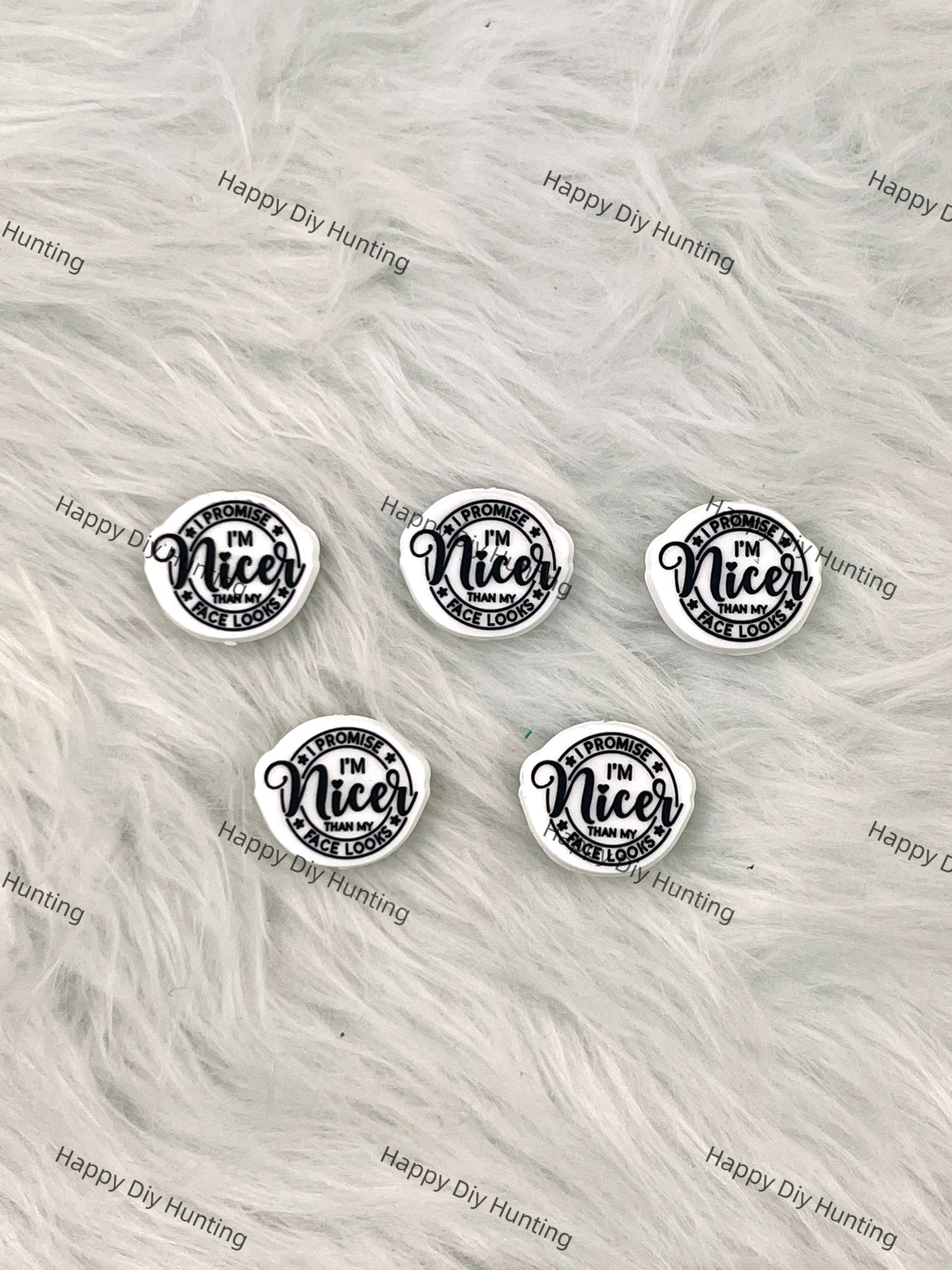 I Promise I'm Nicer Than My Face Looks Silicone Focal Beads wholesale, Silicone focal beads for pens