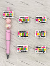 I Speak My Mind Because...& It Hurts To Bite My Tongue Silicone Focal Beads Wholesale, silicone focal beads for pens