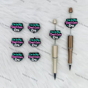 "I'm In My Don't Care Era" Silicone Focal Beads Wholesale for DIY Beadable Pens 