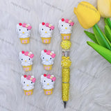 Ice Cream Cone White Kitten 3D Pen Topper (No Hole) for DIY Beadable Pens Wholesale2