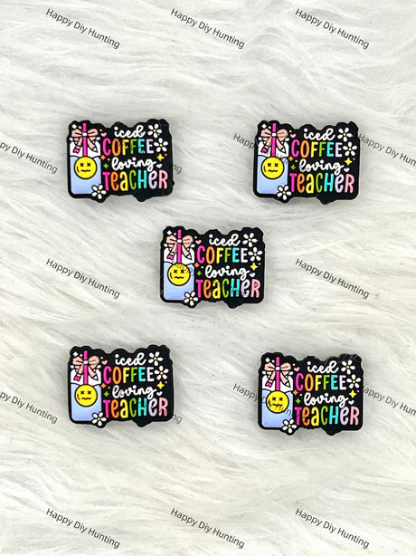 Iced Coffee Loving Teacher Silicone Focal Beads Wholesale for Pen DIY