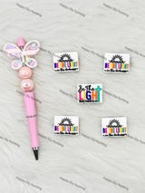 Handmade Beadable Pen with Be The Light Silicone Beads