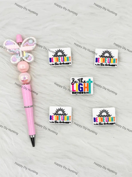 Handmade Beadable Pen with Be The Light Silicone Beads
