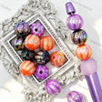 iridescent shimmer speckled pumpkin shaped large hole acrylic beads for beadable pen diy craft wholesale