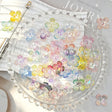 iridescent rainbow transparent five‑petal flower large hole acrylic beads for beadable pen diy craft wholesale