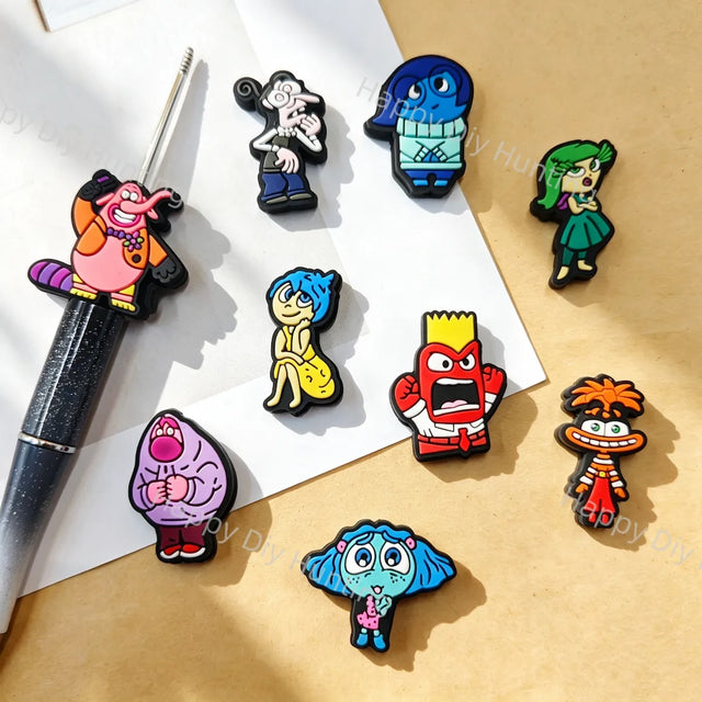 Iside Out Character Flat Silicone Focal Beads For DIY Beadable Pens