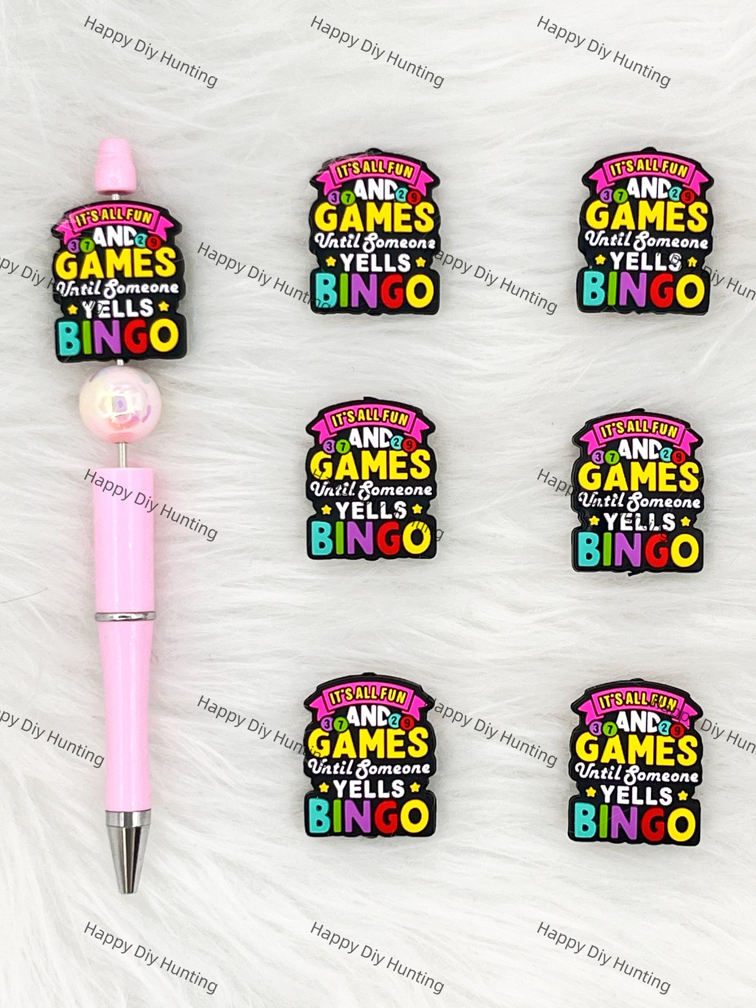 It's All Fun And Games Until Someone Yells Bingo Silicone Focal Beads Wholesale, silicone focal beads for pens