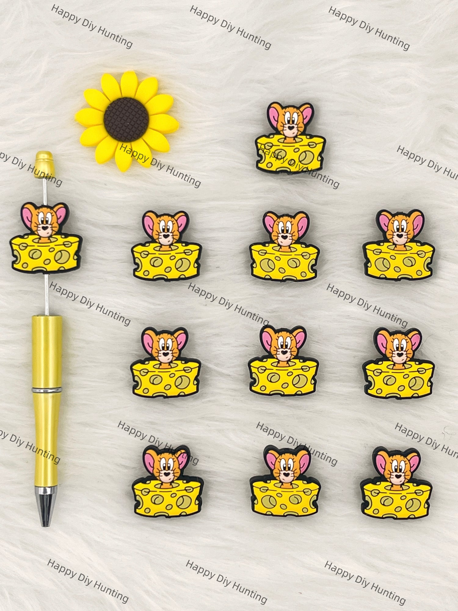Jerry Eating Cheese Silicone Focal Beads Wholesale, silicone focal beads for pens
