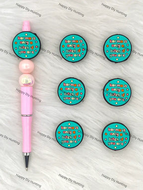 Handmade Beadable Pen with Witty Karma Silicone Beads
