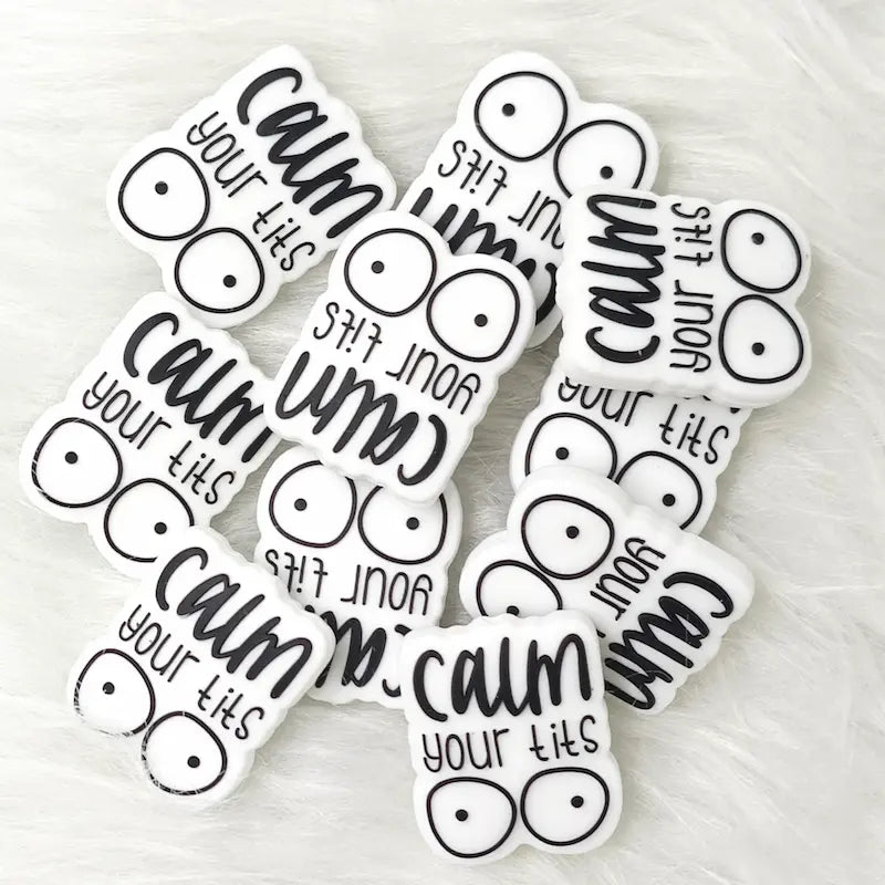 Keep Calm Stylish Quote Silicone Focals for Trendy Beadable Pen Craft