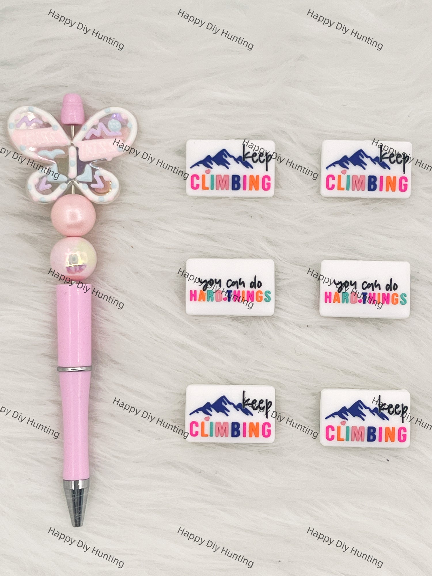 Keep Climbing& You Can Do Hard Things Silicone Focal Beads Wholesale, silicone focal beads for pens