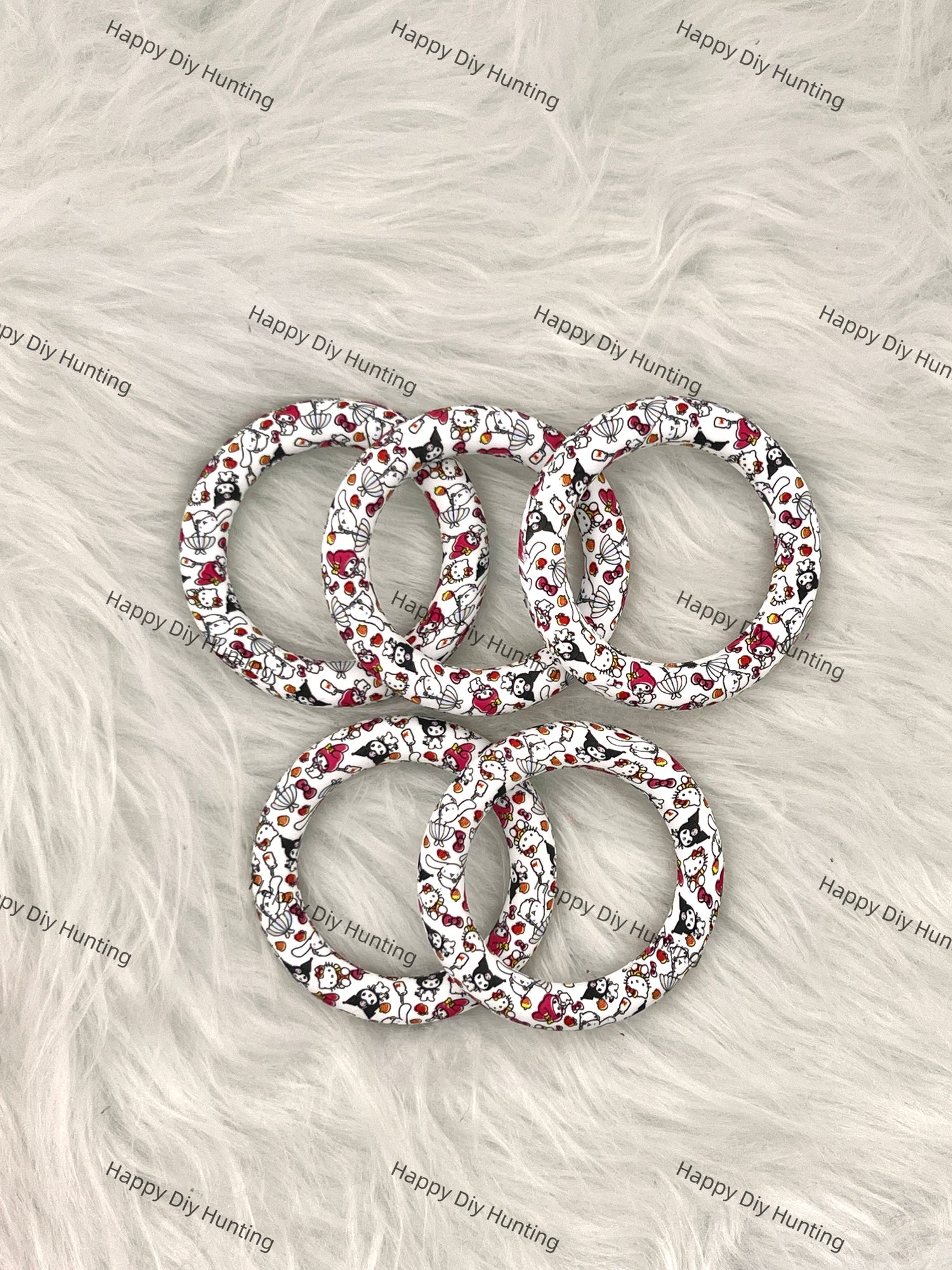 Kitty Cat Beadable Silicone Ring Car Hanger Charm Loop